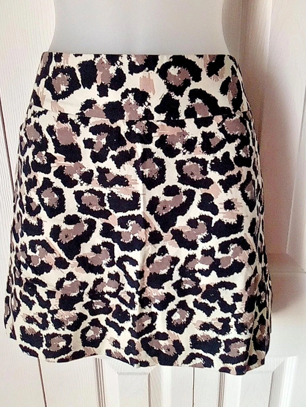 LOFT Leopard Print Mini Skirt Black & Brown Size 12